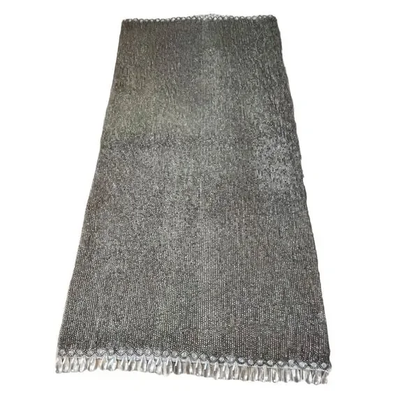 Vintage Heavy Beaded Table Runner Dining Decor 30”x 14 1/2” Bronze Gold Beading - Picture 2 of 16